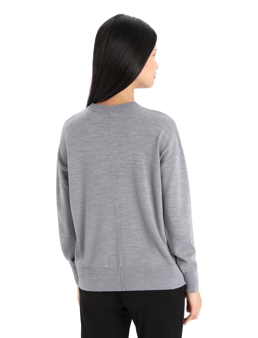 Gritstone Heather Icebreaker Merino Shearer Crewe Women's Sweaters | AU 1630BEXC